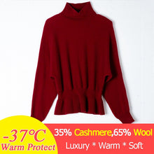 Load image into Gallery viewer, Cashmere Wool Knit Turtleneck Sweater Fashion Jumper Women Korean Purple Christmas Cashemire Pullovers High Collar Basic Shirt