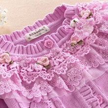 Load image into Gallery viewer, Children&#39;s Sets Christmas Autumn Winter Girls Sweater Coat Cotton Shirt Lace Dress Long Sleeve Hand Beading Princess clothes