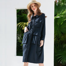 Load image into Gallery viewer, Will Code Suit-dress 2019 Fat Mm Autumn Clothing Shirt Long Fund Directly Canister Easy Cover Belly Thin Shirt Loose Coat