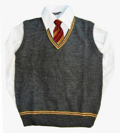 Free Shipping Harry Gryffindor Cosplay Vest Shirt Necktie Custom Made for Halloween and Christmas