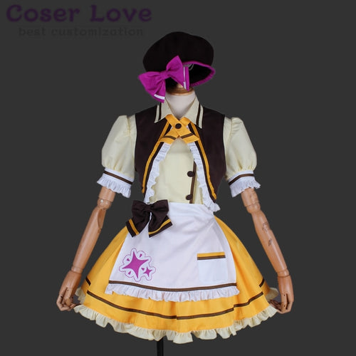 LoveLive Sunshine Aqours Ohara Mari Coffee Shop Dessert Striped Maid Cosplay Costume Halloween Carnaval Christmas Costume