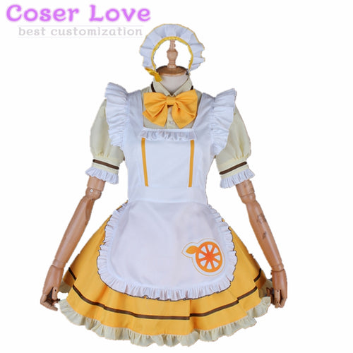 LoveLive Sunshine Aqours Takami Chika Coffee Shop Dessert Striped Maid Cosplay costume Carnaval Halloween Christmas