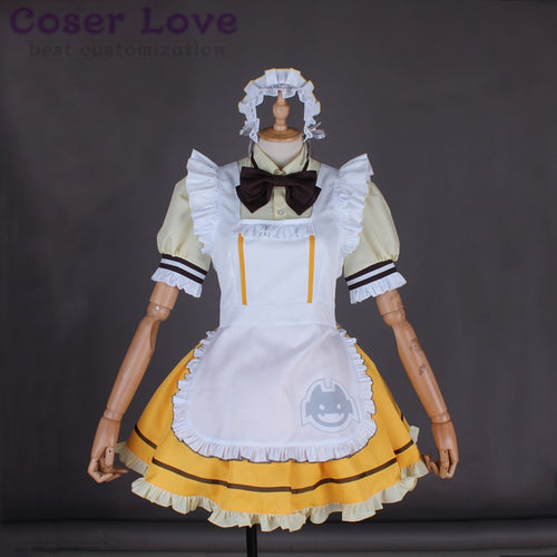 LoveLive Sunshine Aqours Tsushima Yoshiko Coffee Shop Dessert Striped Maid Cosplay Costume Halloween Christmas Carnaval Costume