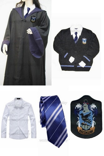 Free Shipping Ravenclaw Luna Lovegood Cosplay Robe Cloak Cardigan Shirt from Harry Custom Made for Halloween and Christmas